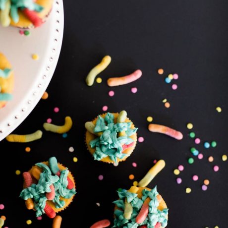Gummy Worm Cupcakes